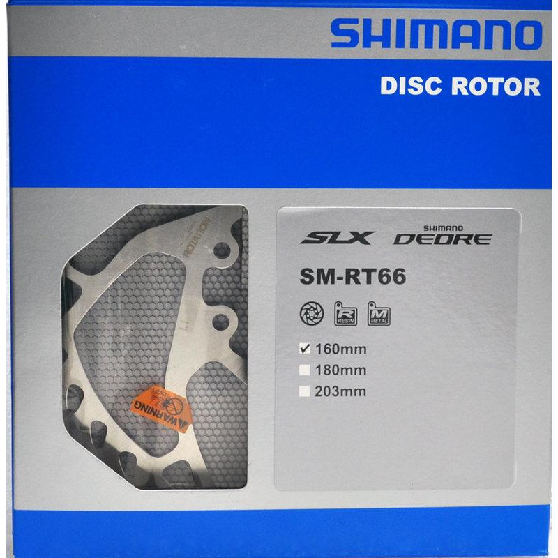 SHIMANO SM-RT66 160mm 國際六孔碟盤，金屬及樹脂來令片/煞車皮通用，盒裝