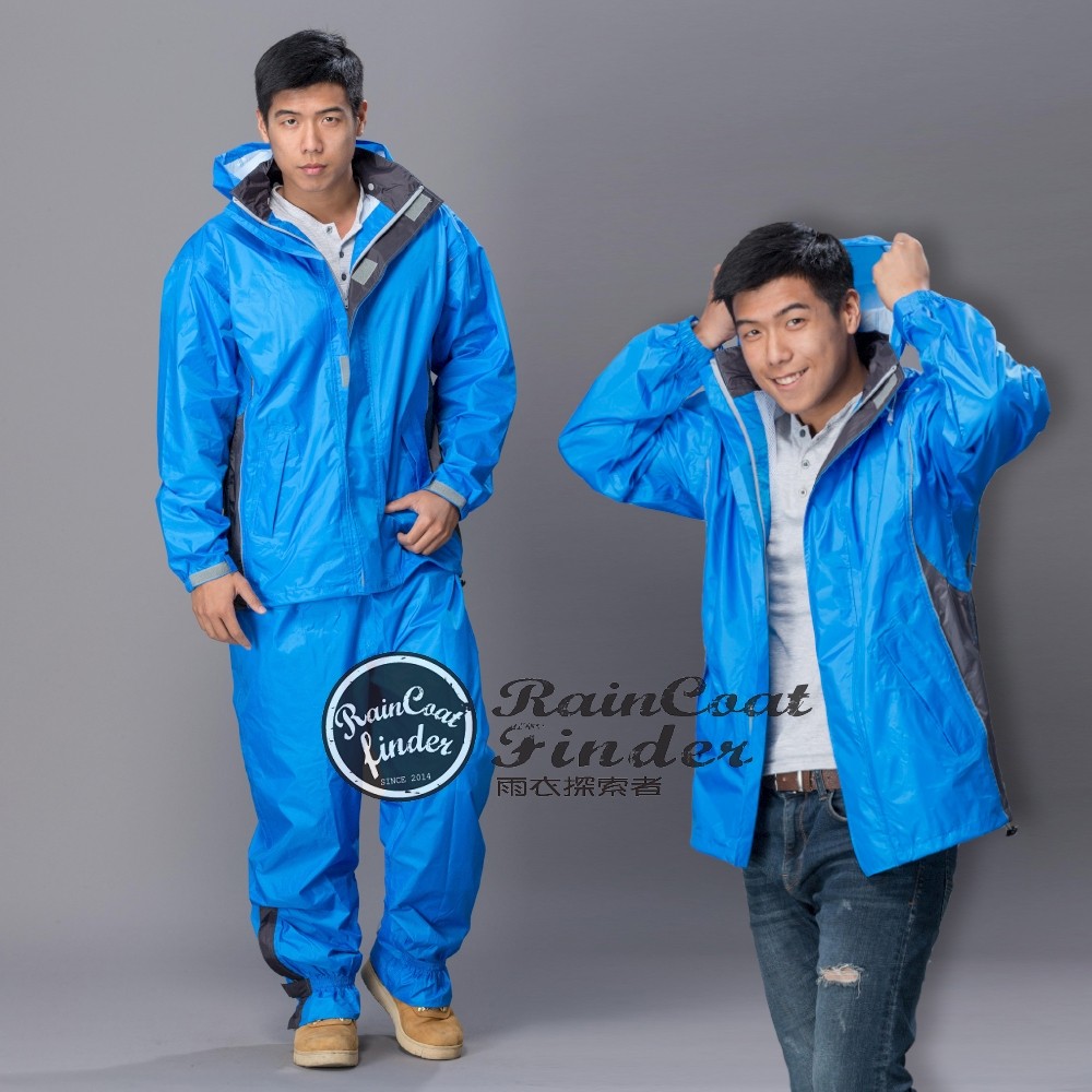 【RCF-雨衣探索者】東伸-都會騎士輕量型風雨衣-藍色! 二件式雨衣 風衣 鞋套