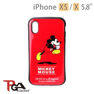 iPhone XS/X 5.8吋 迪士尼 軍規防撞 雙料 手機殼-米奇(紅)
