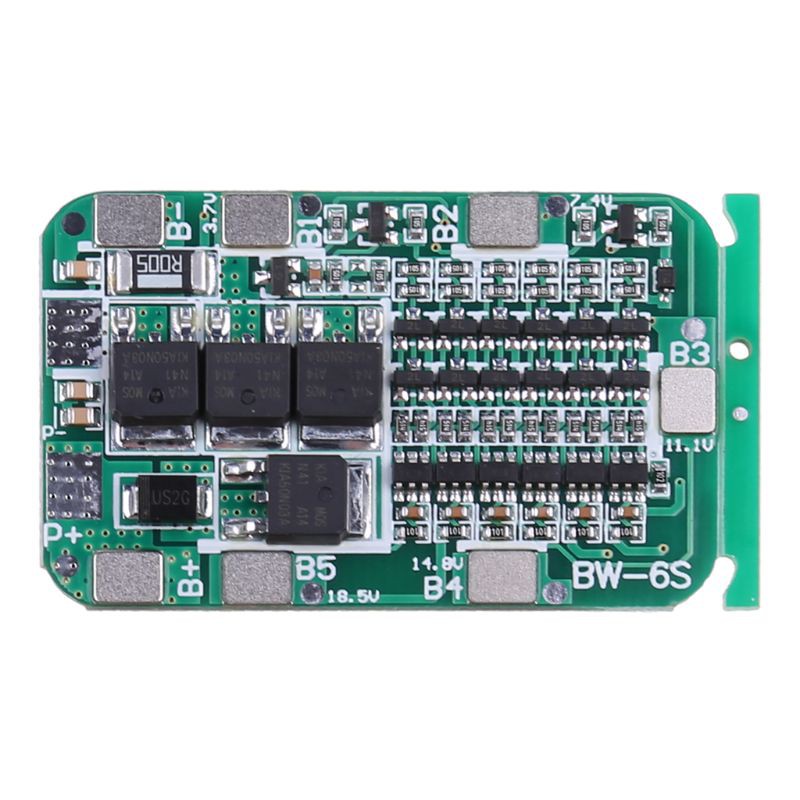 6s 15A 24V BMS 保護 PCB 板,用於 6 包鋰離子鋰 18650 電池芯