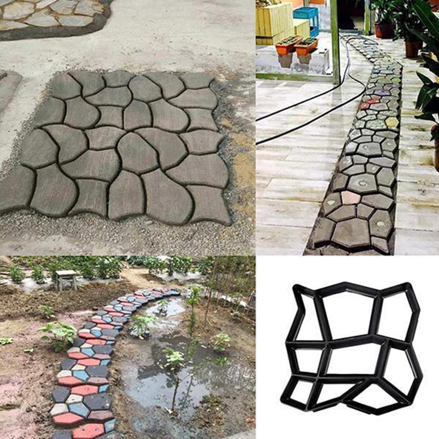 現貨供應 Diy塑料路徑製造商模具手動鋪水泥水泥磚模具花園石路混凝土模具花園人行道