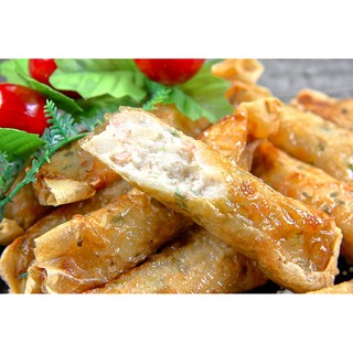 【年菜組合】便利小館-府城蝦捲(10入)約320g/盒~特選魚漿搭配新鮮蝦仁，以黃豆皮緊緊裹住豐富內餡，人氣滿點的佳餚