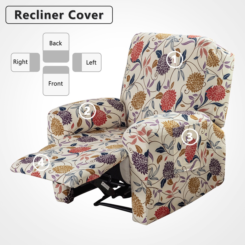 Forcheer 躺椅沙發套聖誕節放鬆椅套厚布印花 1 座萬聖節扶手椅躺椅套, 用於客廳