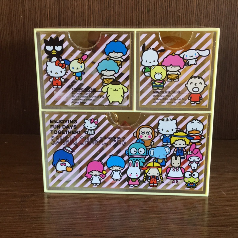 Sanrio三麗鷗家族小型置物盒收納箱大眼蛙kitty酷企鵝布丁狗monkichi鴨子