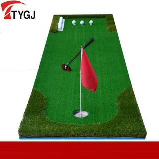 TTYGJ新品室內高爾夫果嶺 推桿練習器 人造練習毯套裝 迷妳果嶺 練習毯
