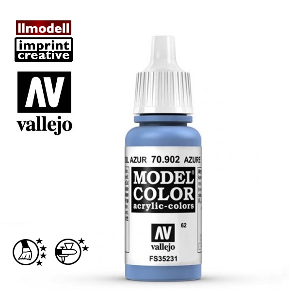 AV Vallejo 蔚藍色 70902 Azure 淺藍灰色 模型漆鋼彈壓克力顏料西班牙 Acrylic