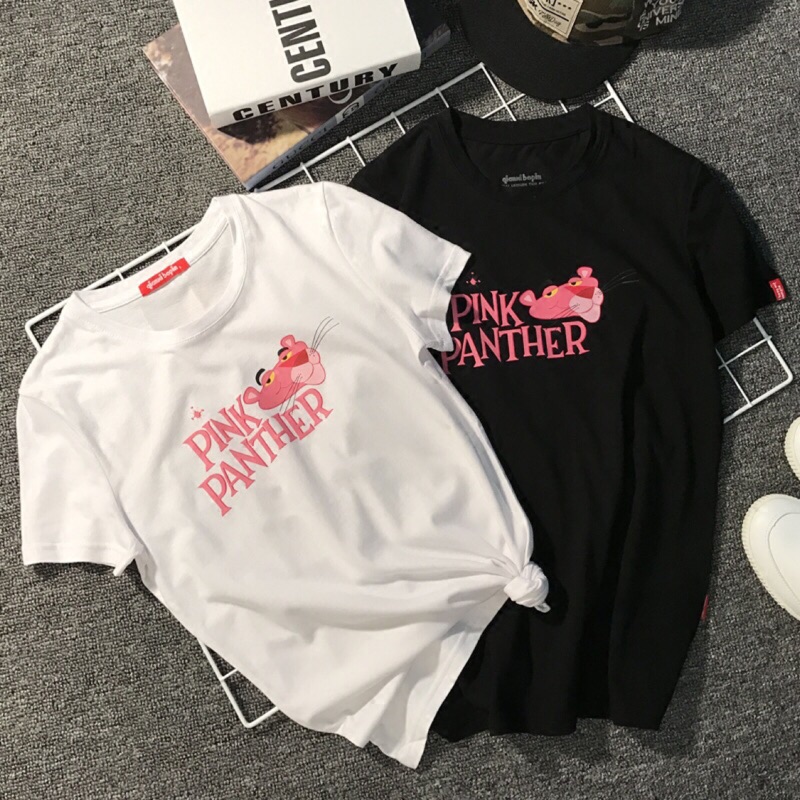 2018短BF風潮牌寬鬆卡通粉紅頑皮豹T恤