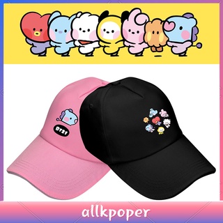 Kpop BT21 棒球帽 BTS 休閒卡通印花帽子