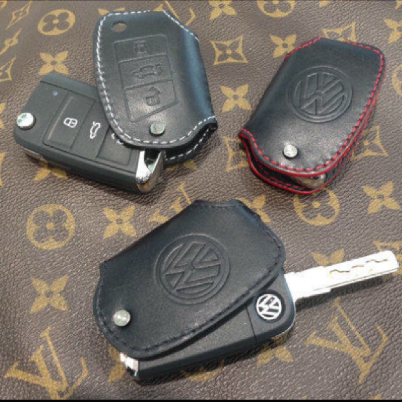 珍皮套」VW 福斯鑰匙牛皮套，七代GOLF TOURAN用，牛皮台灣製