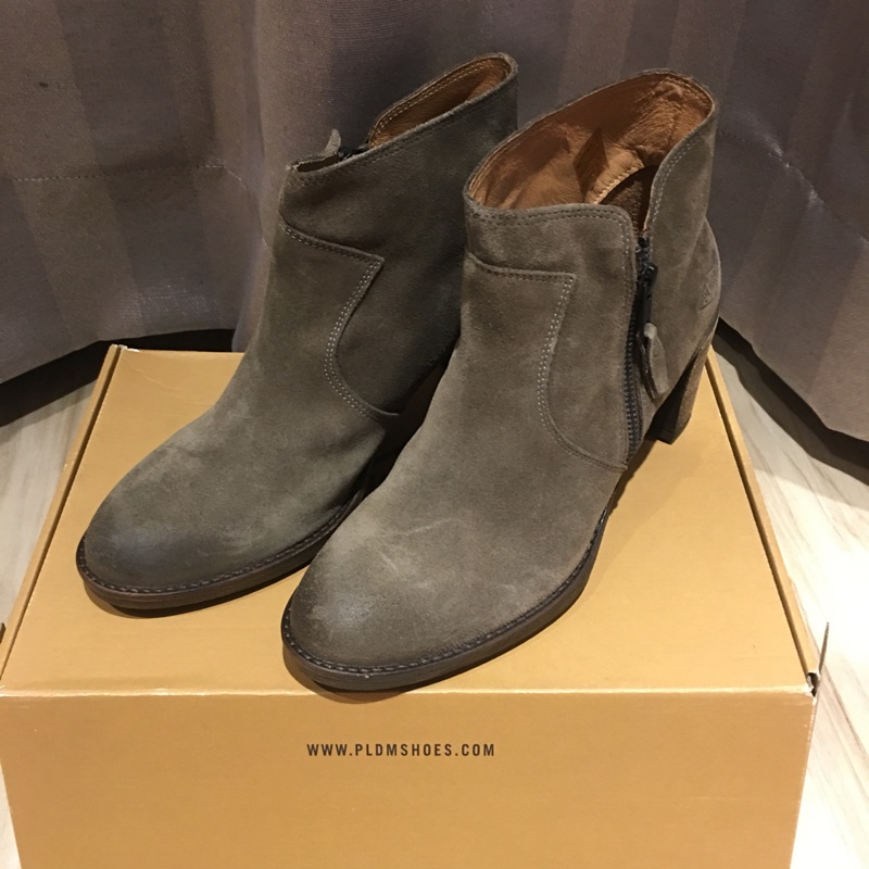 特價 正品 palladium   冬靴 灰色 復古款 短靴 踝靴 粗跟靴 高跟鞋