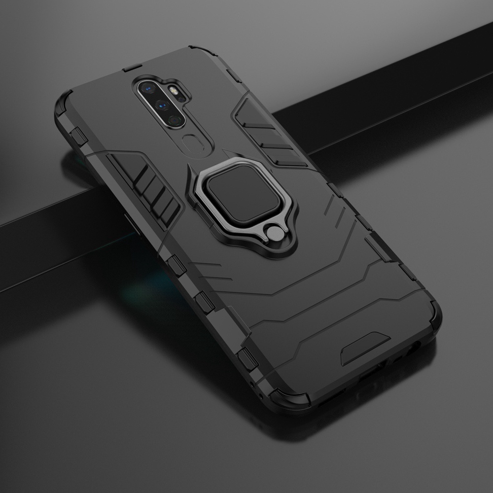 Oppo A9 2020 手機殼 磁吸車用指環 支架 Oppo A5 2020 防摔保護殼 鋼鐵俠 盔甲殼 硬殼