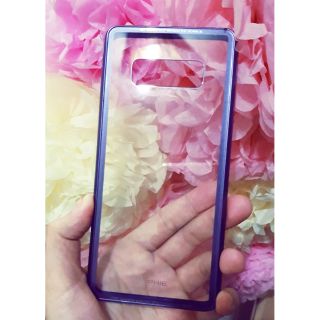 三星 ASAMSUNG Note8 唯美薰衣紫 鋁框強化玻璃 軟墊鏡面手機殼