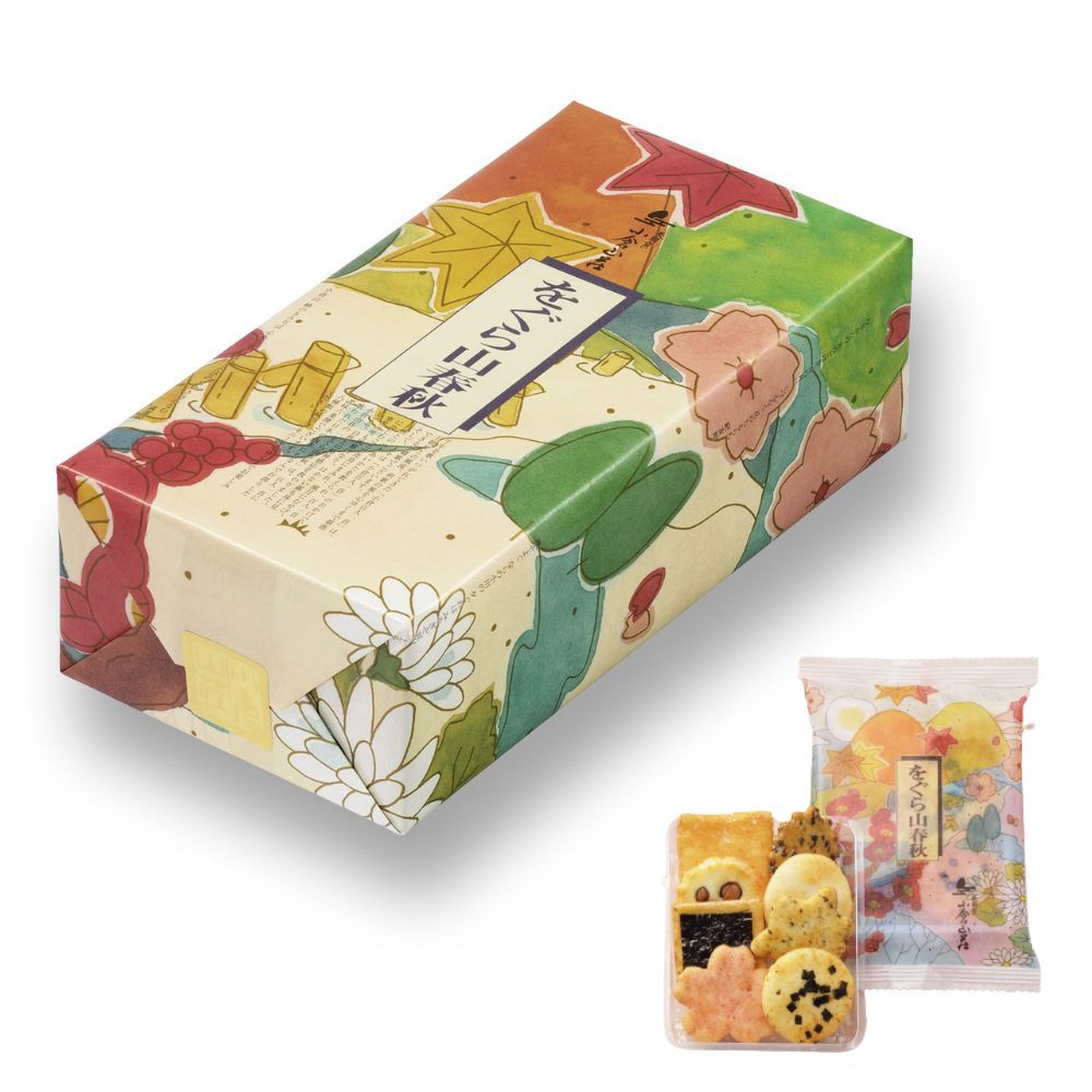 日本 小倉山莊 山春秋仙貝 小化妝箱 禮盒 9包/盒（附原廠提袋） 廠商直送