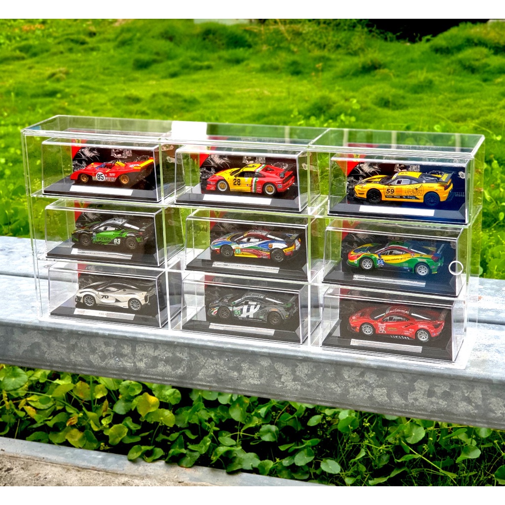 【金格創意】9格壓克力展示盒 模型車收納盒、收藏盒 適用7-11集點法拉利競速模型車組1:43合金車展示盒