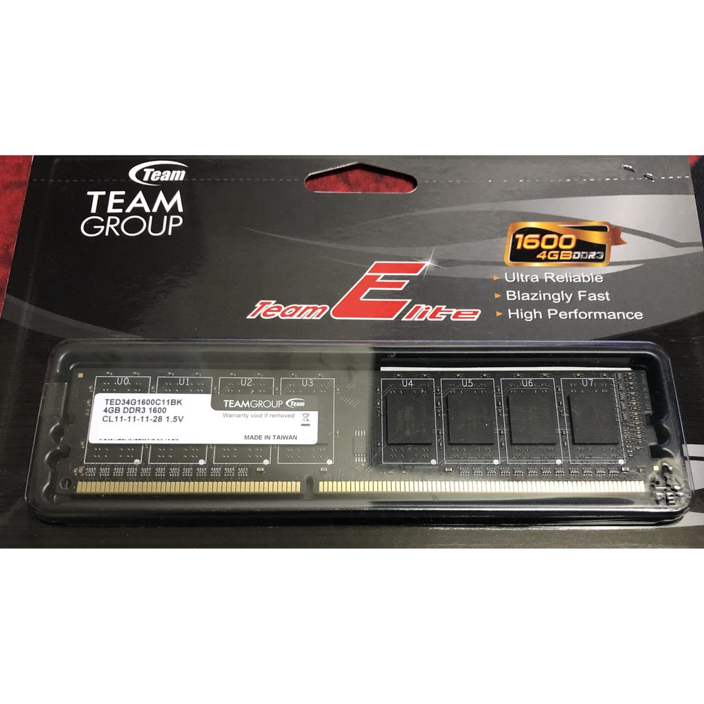 十銓 TEAM 4GB DDR3 1600（TED34G1600C11BK）