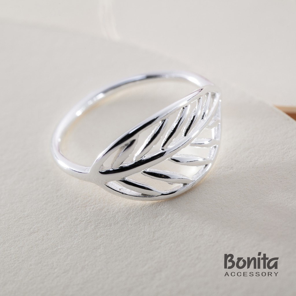 Bonita【925純銀】葉脈純銀戒指--712-9508