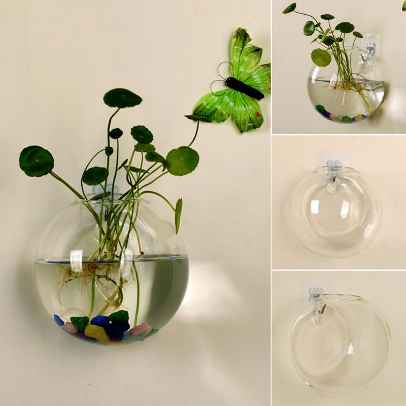 ❀COLO 12CM 玻璃花瓶壁掛水培玻璃容器 魚缸盆栽植物花盆 壁掛花瓶