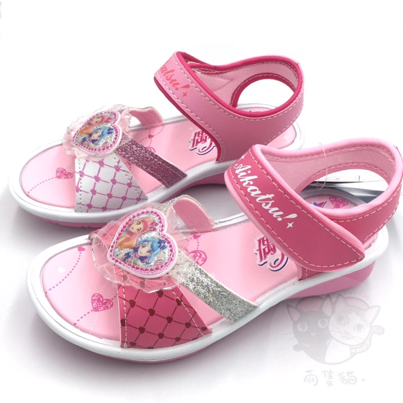 偶像學園涼鞋 Aikatsu 耐磨 大童 女童 涼鞋 止滑 耐磨 甜美 可愛 粉紅色