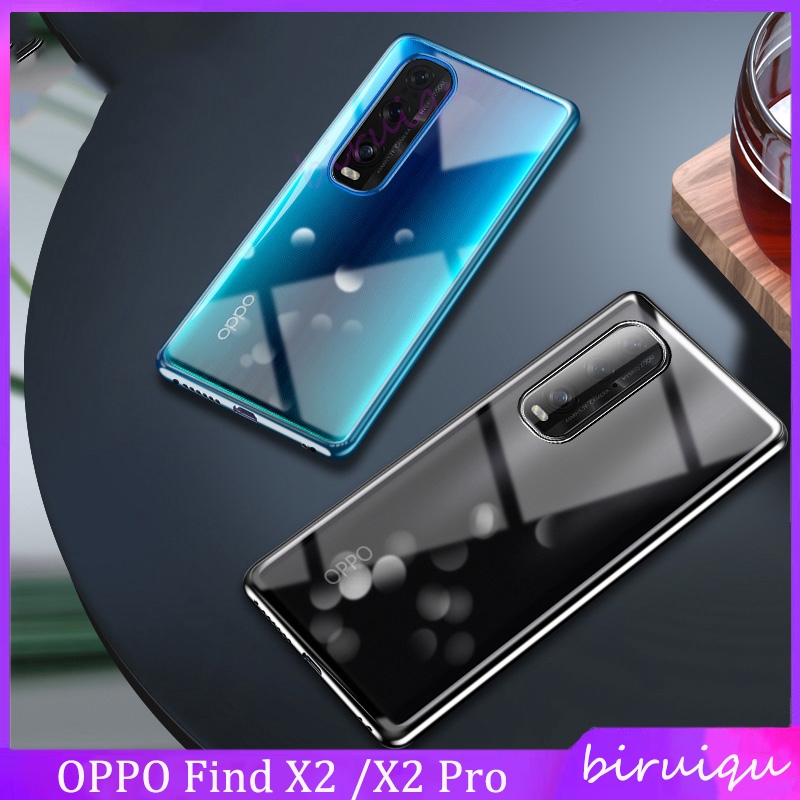 Oppo Find X2/X2 Pro 軟殼透明全蓋電鍍邊手機殼