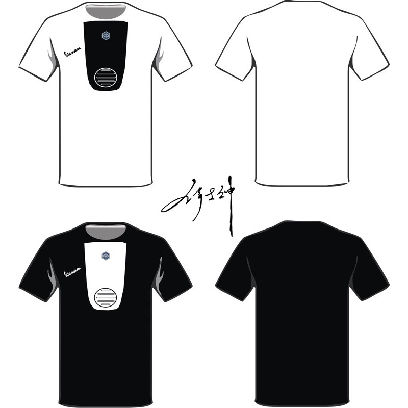 LD拉迪賽-vespa et8 偉士喇叭蓋造型設計T恤