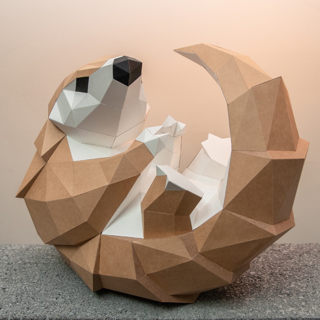 問創設計 DIY手作3D紙模型 禮物 擺飾 台灣瀕臨絕種保育類系列 - 抱抱穿山甲