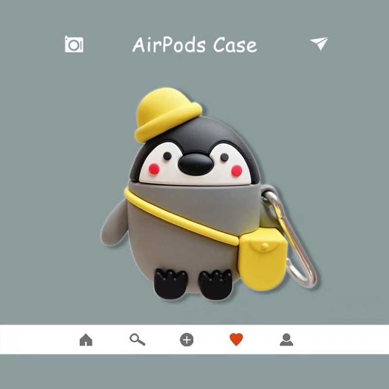 可愛背包企鵝造型Airpods保護套一代二代 pro 可愛全包防摔 保護套 保護殼（送掛扣）