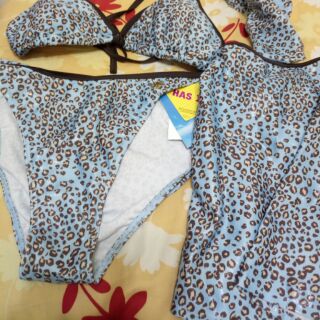 全新女泳衣4件組黛安芬l號 轉賣 小點豹紋