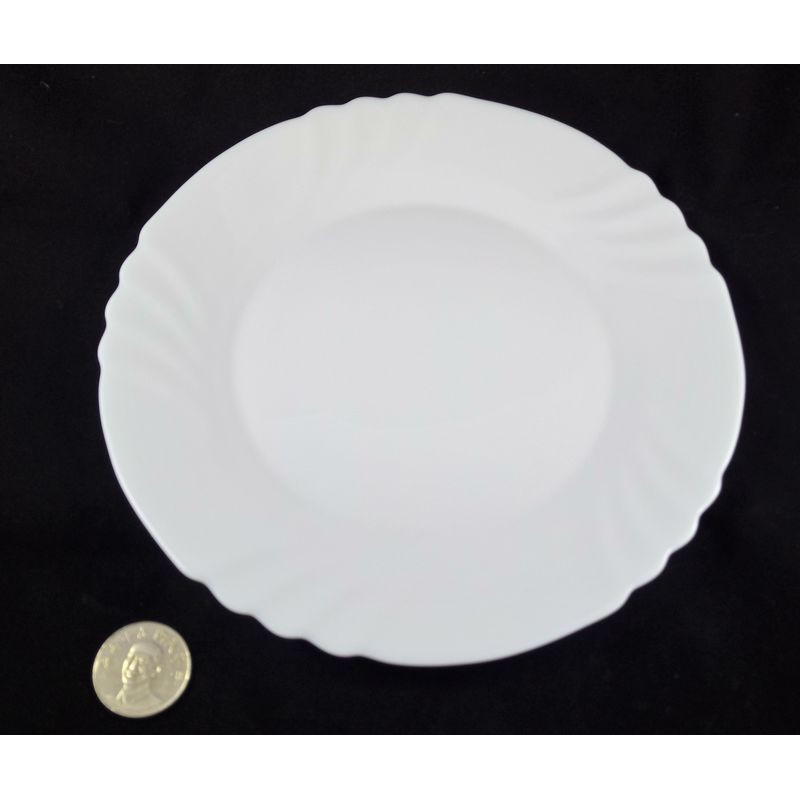 白玉 中 -1 盤 盤子 圓盤 菜盤 餐盤 水果盤 點心盤 湯盤 餐具 廚具 台灣製 陶瓷 瓷器 可於 微波爐 電鍋