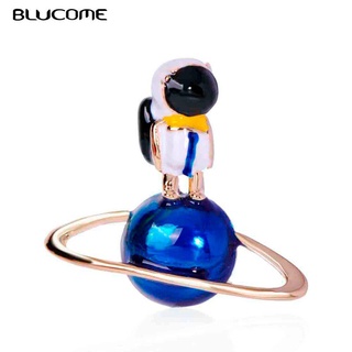 Blucome 創意琺瑯胸針宇航員星球可愛合金飾品男士兒童女孩飛行員服裝圍巾裙子配飾