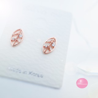 韓國 一葉 造型 925銀針 針式耳環 臺灣現貨【Bonjouracc】