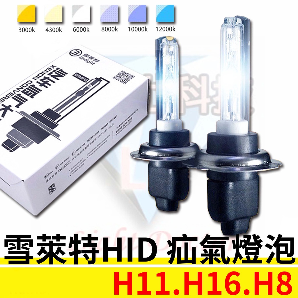 雪萊特 HID氙氣大燈 疝氣燈 35W 高亮燈泡 霧燈燈泡 H11 H16 H8 規格皆可安裝 多種色溫