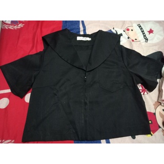（全新）jk制服 水手服上衣 黑色小外套 罩衫 M size