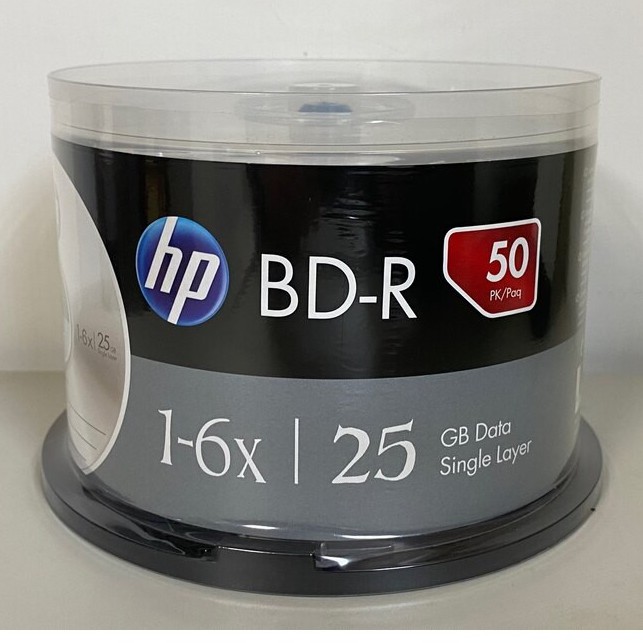 HP BD-R 25GB 6X Inkjet Printable 可列印燒錄藍光光碟 50片桶裝 空白光碟 藍光空白片
