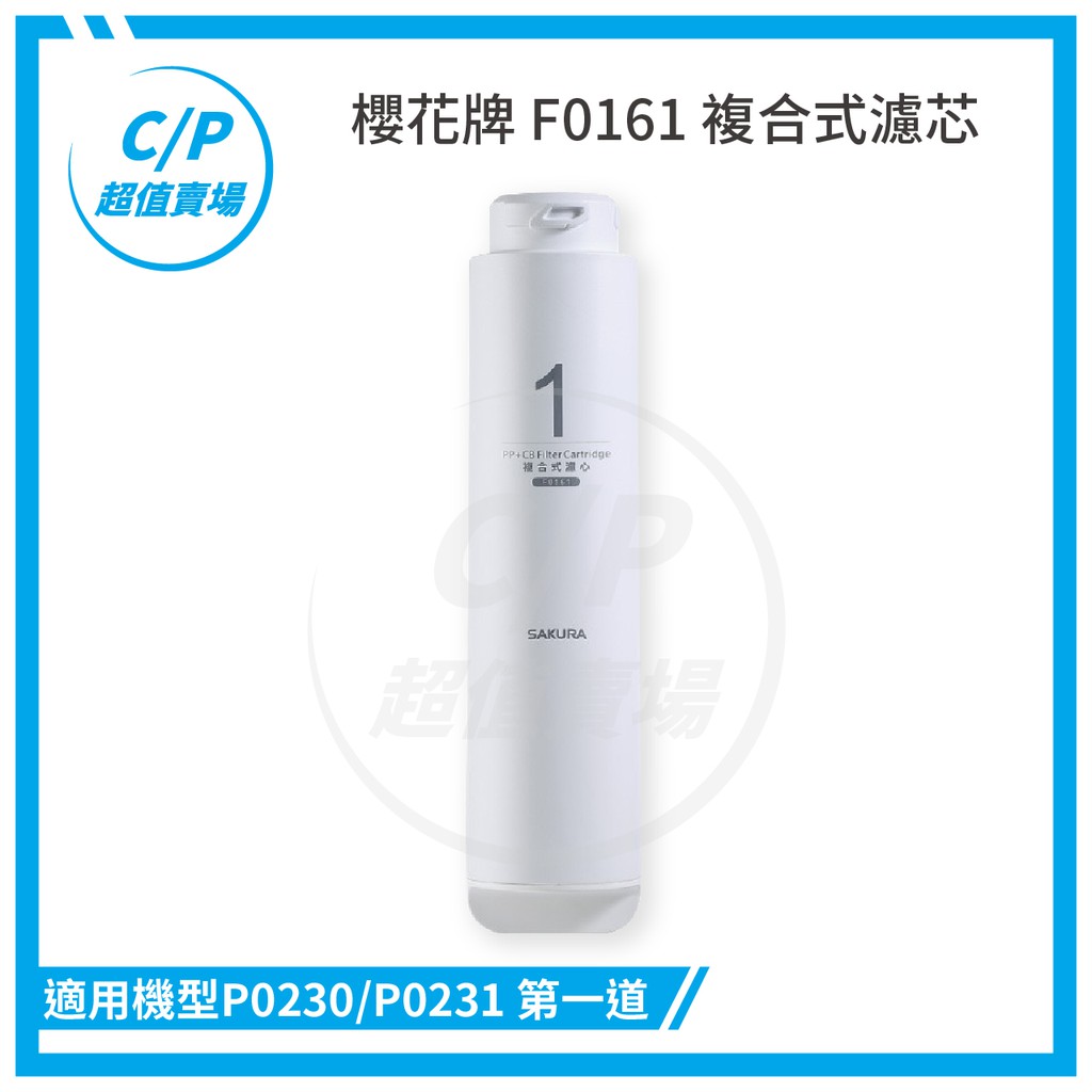 《櫻花牌》F0161 複合式濾芯 適用機型 P0230 / P0231 第一道使用