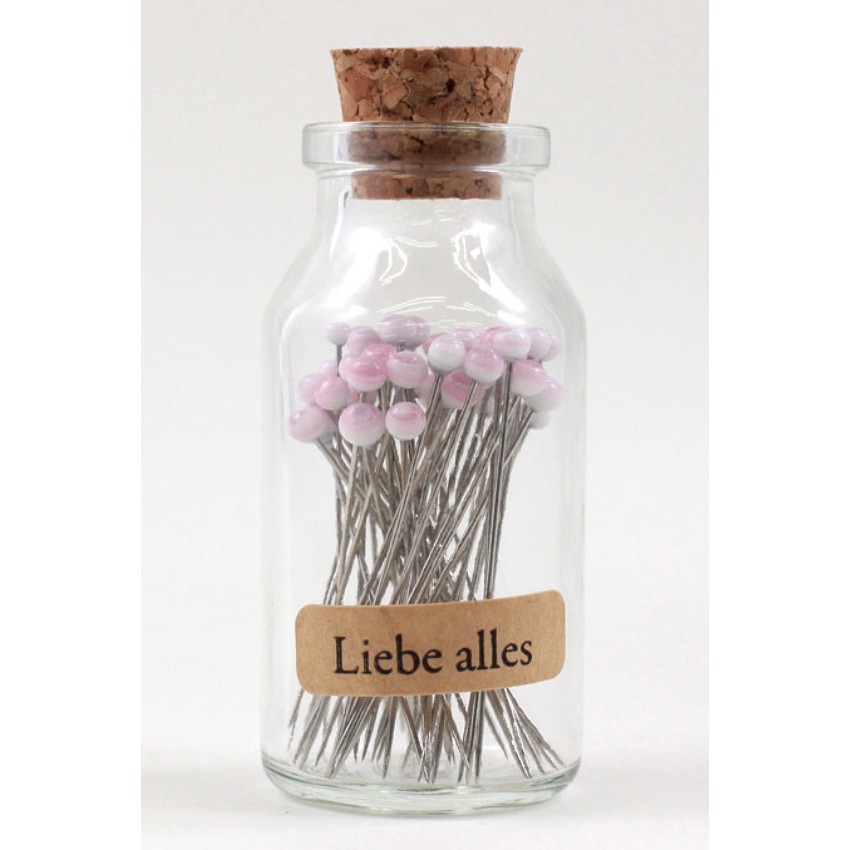 手作森林 sale 日本製 Liebe alles 品牌系列 罐裝 珠針 待針 玻璃瓶 50入 LA014 糖果