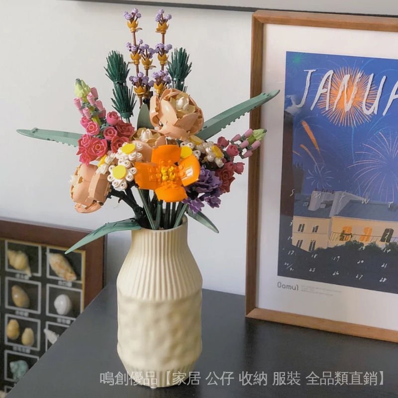 現貨速發 Lego兼容樂高花束小顆粒積木玫瑰永生花12歲diy手工製作禮物 蝦皮購物