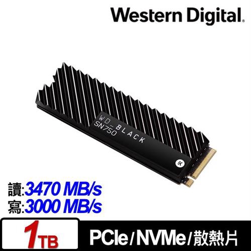 WD 黑標 SN750 1TB NVMe PCIe SSD固態硬碟(EKWB散熱片)