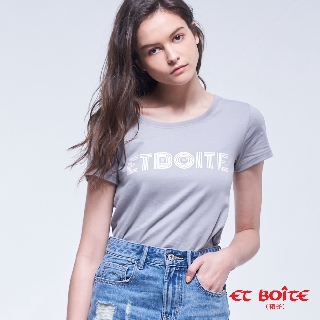 BLUE WAY ET BOîTE 箱子 - 銀粉LOGO印花短TEE(灰)