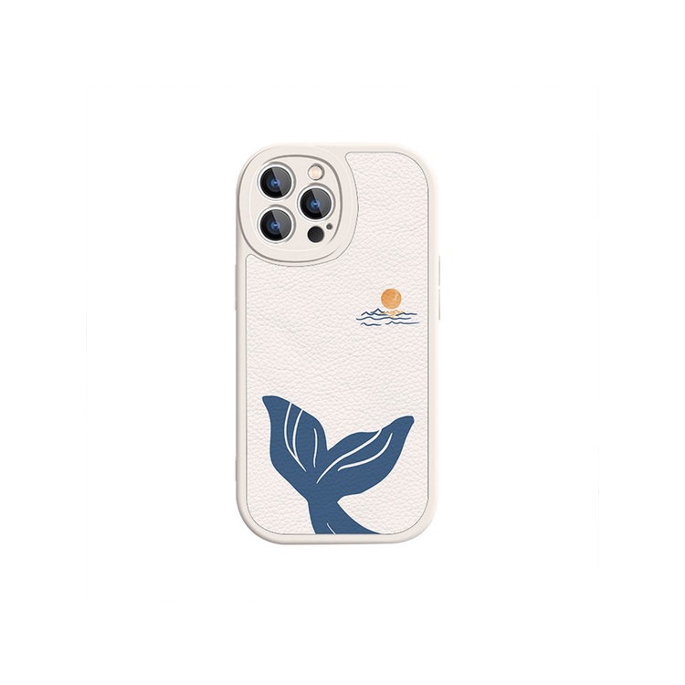 鯨魚蘋果14手機殼新款iphone12小羊皮矽膠12promax鏡頭全包xs創意xr小眾14pro情侶8plus高級感i