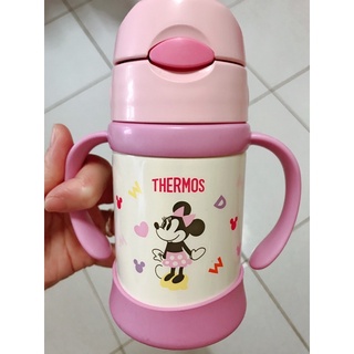 膳魔師 Thermos 迪士尼 Disney 米妮 不銹鋼兒童水壺 雙耳學習杯250ml 二手