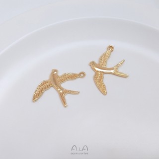 ALGD飾品廠家直出14K包金保色和平鴿小燕子飛燕吊墜手工DIY手串手鏈耳環掛件吊飾