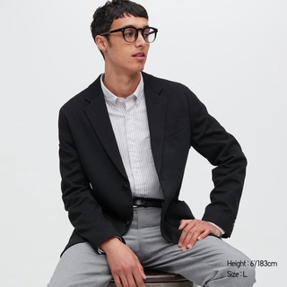 ［二手］黑色 L碼UNIQLO 優衣褲 男裝 舒適外套 449621 黑色 西裝外套 休閒外套 UQ TP