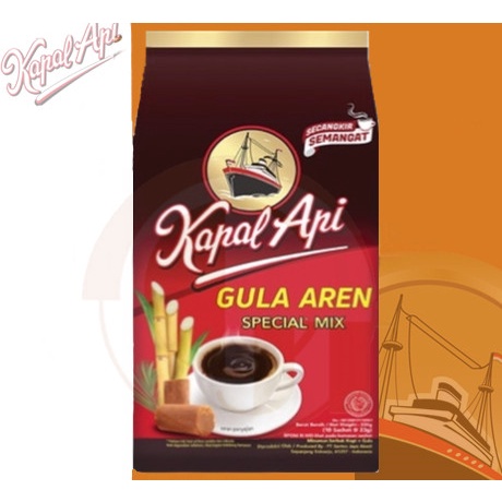 印尼 KAPAL API 火船 GULA AREN 棕櫚糖二合一咖啡