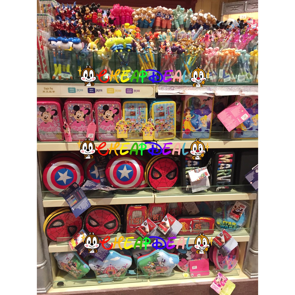 C&amp;D🇭🇰 香港寄出 香港迪士尼樂園 兒童 顏色筆套裝 筆袋 閃電麥坤 美人魚 米妮 Cars