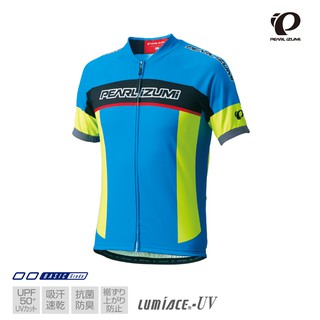 【Pearl Izumi】日本進口 621-B-33 抗UV吸汗速乾設計款男短車衣 藍黃