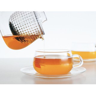 伴桌｜KINTO UNITEA 玻璃杯盤組 230ml (玻璃底盤 / 不鏽鋼底盤)