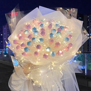 🐼大熊派對🎁創意發光棒棒糖花束diy手工材料包送女友閨蜜兒童生日禮物教師節 禮物 永生花 禮盒 乾花