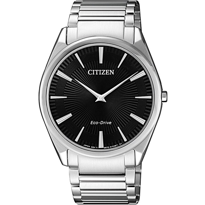 CITIZEN星辰錶 黑色素面超薄不鏽鋼男錶 藍寶石水晶鏡面 38.4mm AR3071-87E 原廠公司貨保固2年
