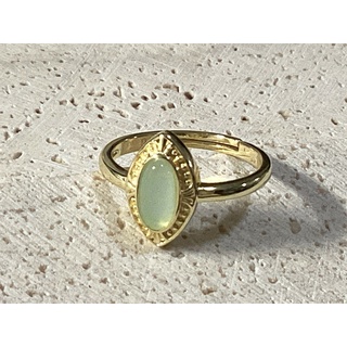 鍍k金戒指 寶石 復古 金色戒指 綠色寶石 z1111