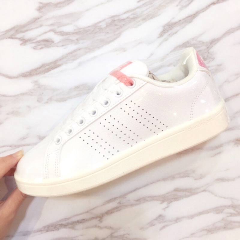 保證正品✨ adidas 愛迪達 小白鞋 奶油底 Neo Cloudfoam Valclean 女 櫻花粉